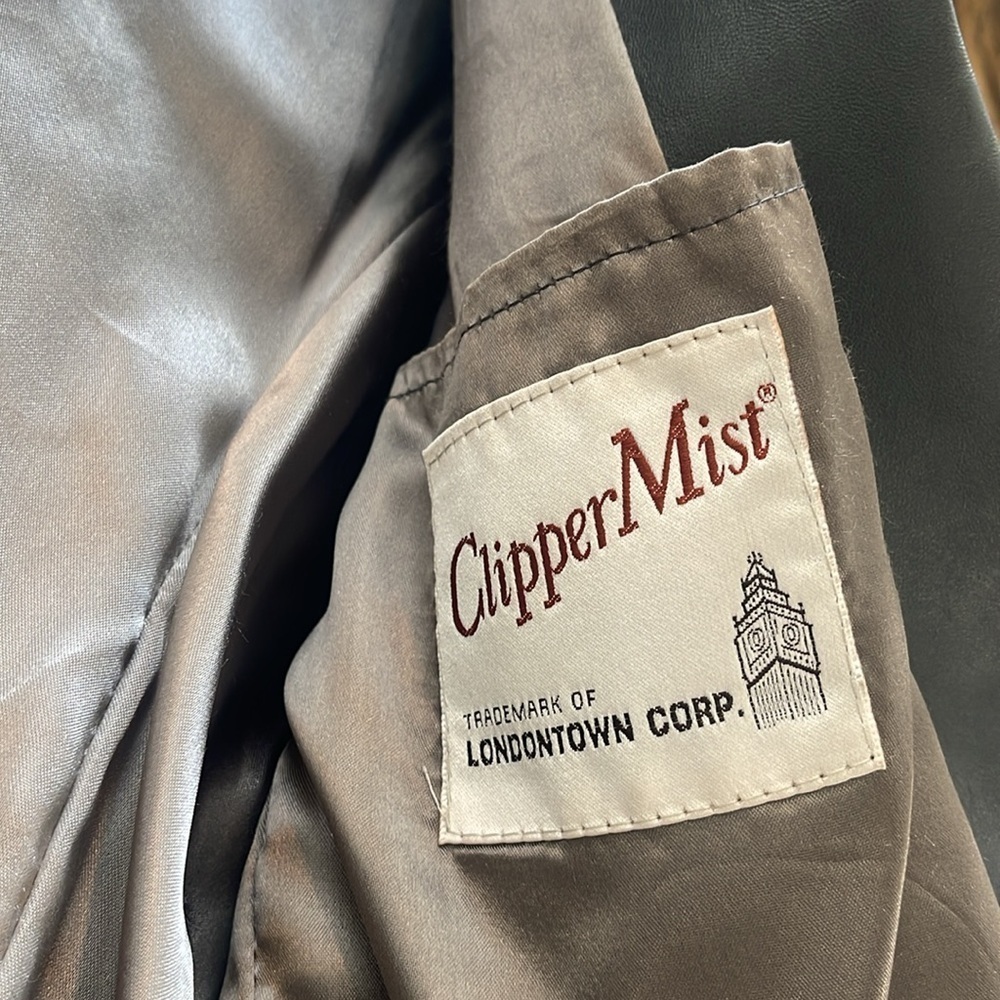 Vintage Grey Clipper Mist Men’s leather Coat size 46 X- long - Picture 8 of 14